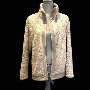 Zip up Sherpa Style Fuzzy Sweatshirt Jacket
